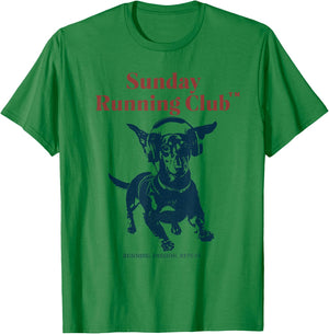 Sunday Running Club - laufender Dackel T-Shirt - T-Shirt | Irish Green