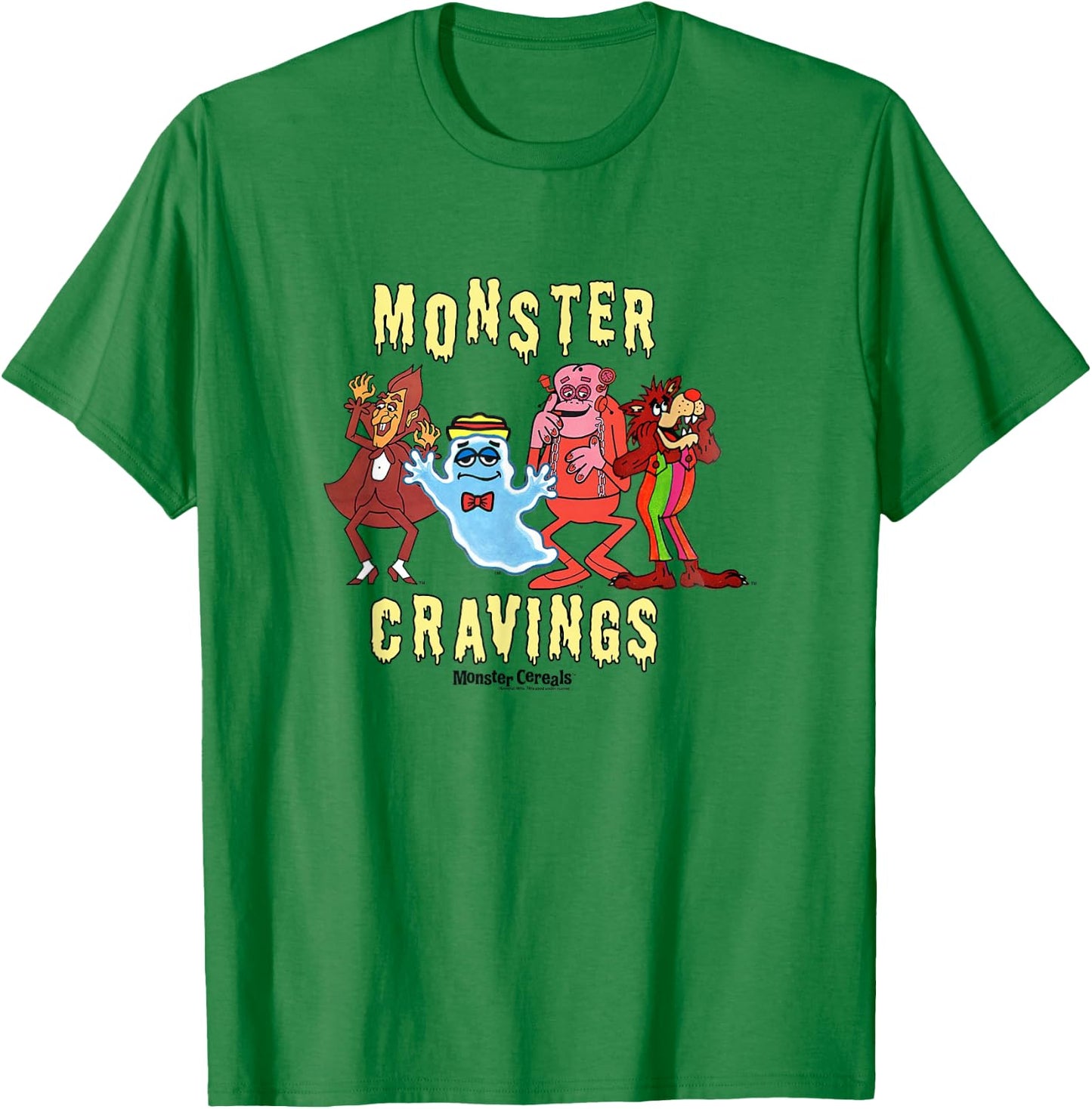 General Mills Monster Cravings Retro Mascots Group Shot T-Shirt - T-Shirt | Irish Green