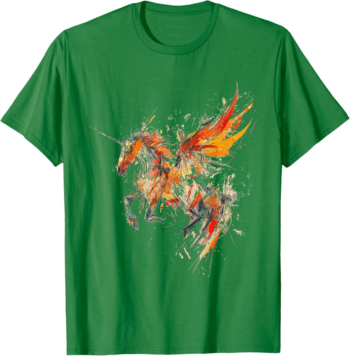 Pegasus Abstract Graphic Painting Artwork Colorful Pegasus , white, S T-Shirt - T-Shirt | Irish Green