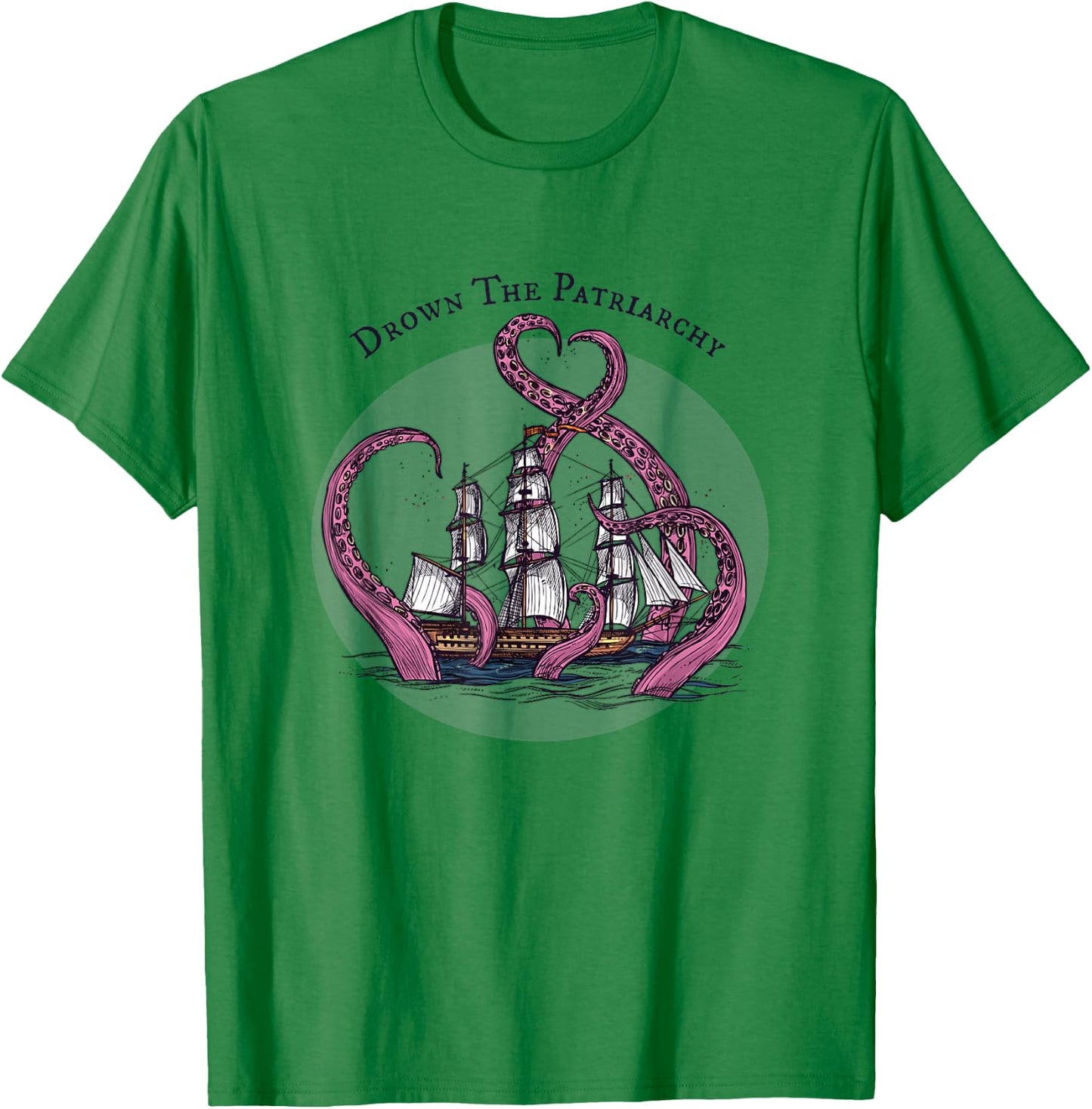 Smash the Patriarchy Funny Feminist Octopus Vintage Feminism T-Shirt - T-Shirt | Irish Green