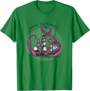 Smash the Patriarchy Funny Feminist Octopus Vintage Feminism T-Shirt - T-Shirt | Irish Green