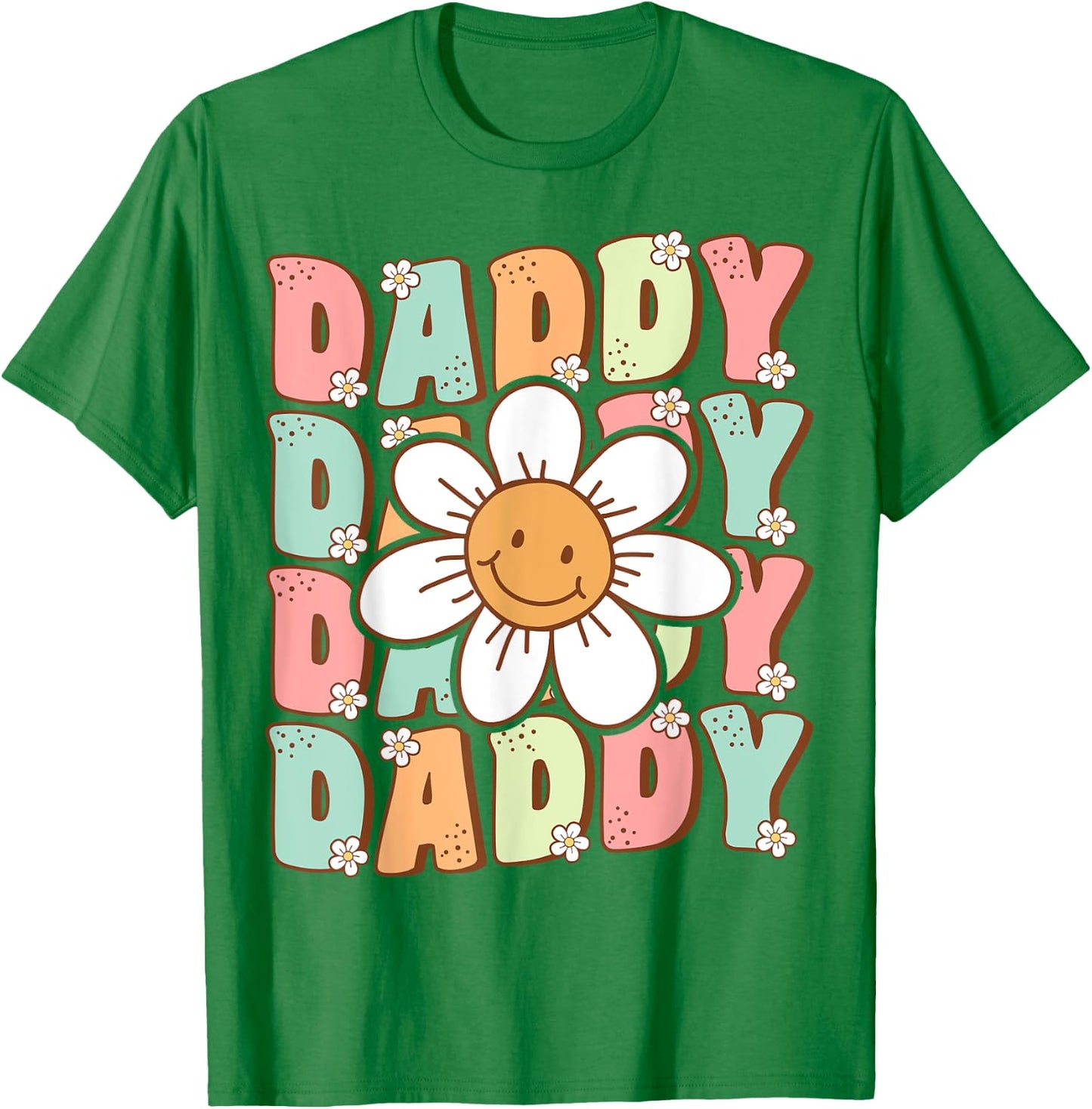 Groovy Daddy Matching Family Birthday Party Daisy Flower T-Shirt - T-Shirt | Irish Green