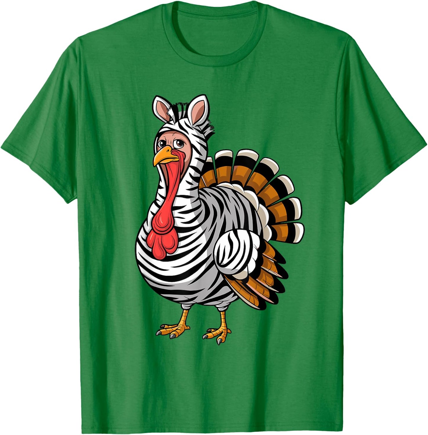 Funny Thanksgiving Turkey Fake Zebra Disguise T-Shirt - T-Shirt | Irish Green