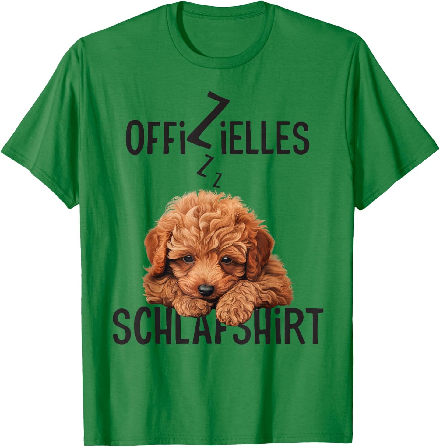 Official Sleep Shirt with Dog Funny Toy Poodle , White T-Shirt - T-Shirt | Irish Green
