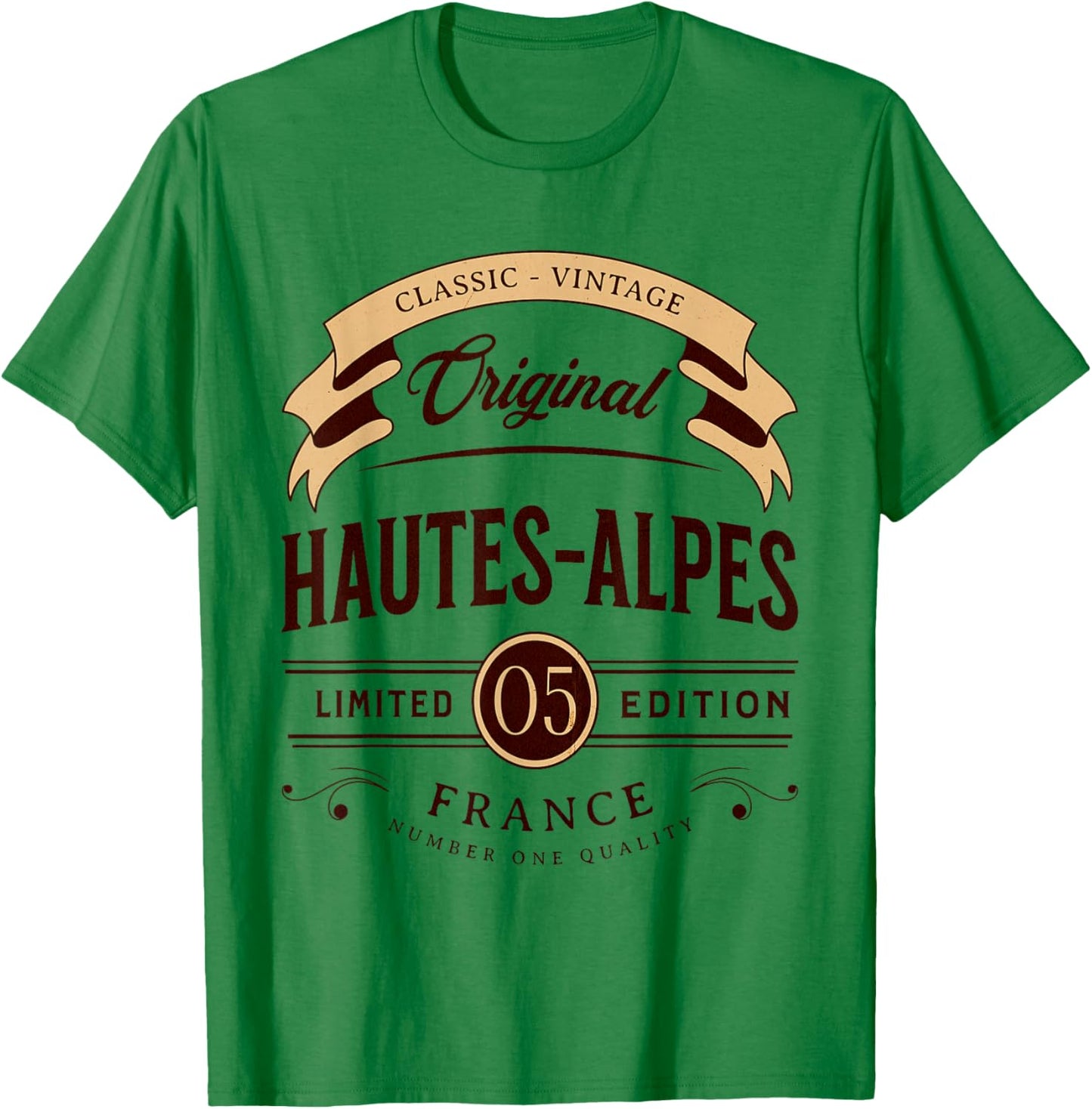 Vintage Hautes-Alpes Department France , grey, S T-Shirt - T-Shirt | Irish Green
