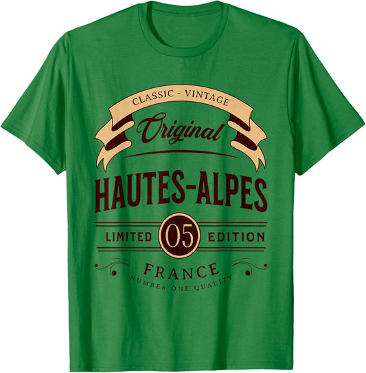 Vintage Hautes-Alpes Department France , grey, S T-Shirt - T-Shirt | Irish Green