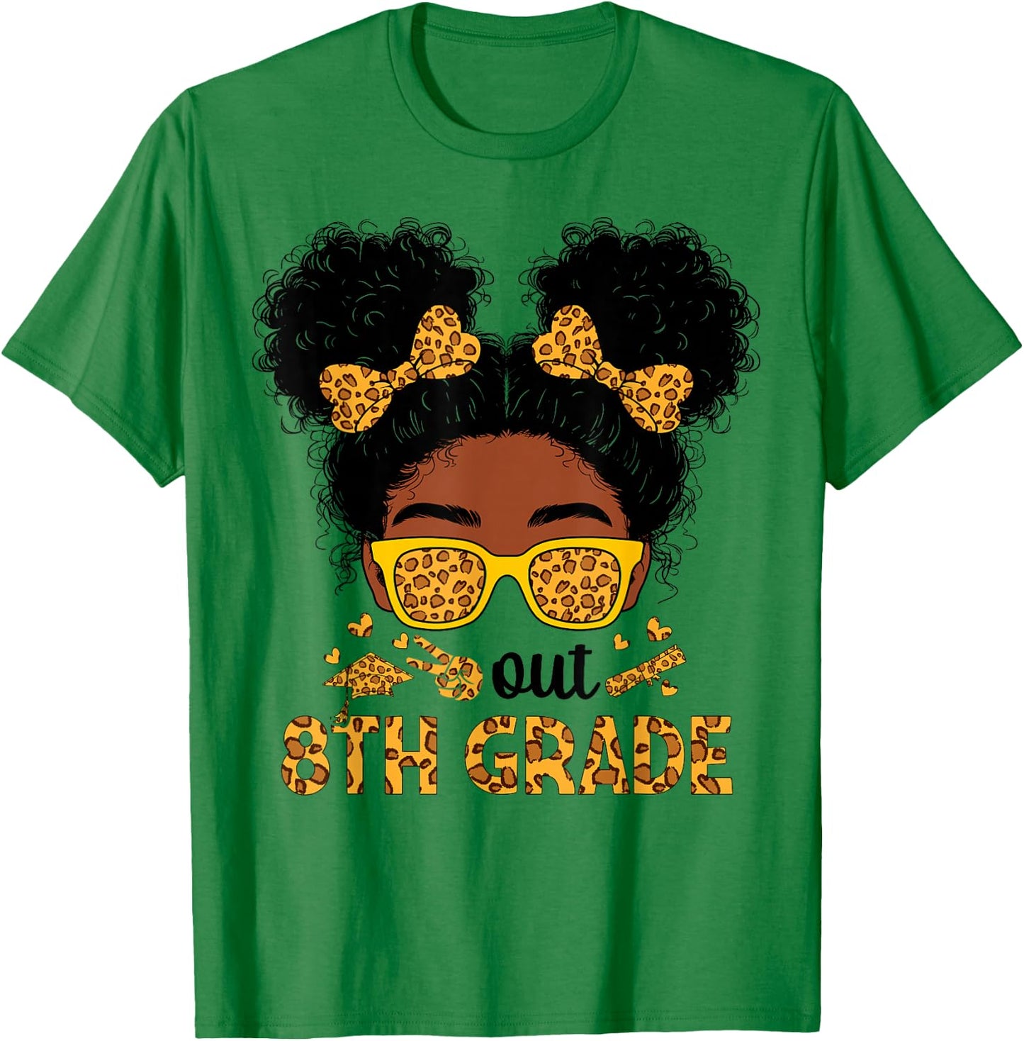 8th Grade Graduation Black Girls Shirt Peace Out 8th Grade T-Shirt - T-Shirt | Irish Green