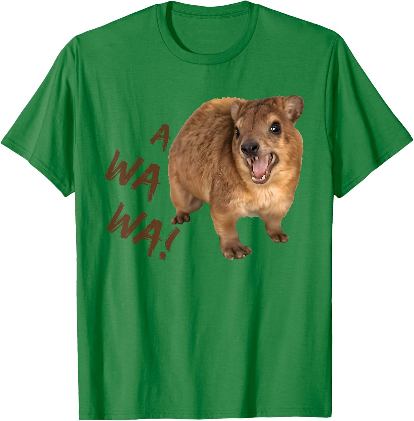 Awawa! Angry Screaming Hyrax Meme T-Shirt - T-Shirt | Irish Green