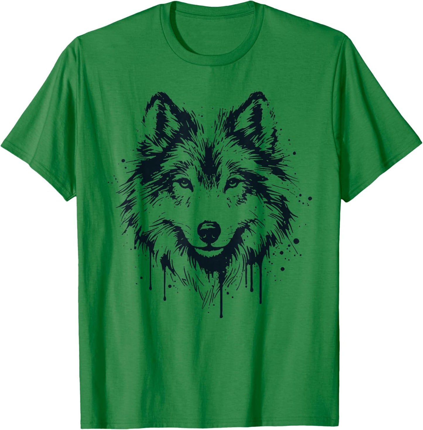 Wolf Woman Girl Boy Child Drawing Art Wolf Design , white, S T-Shirt - T-Shirt | Irish Green