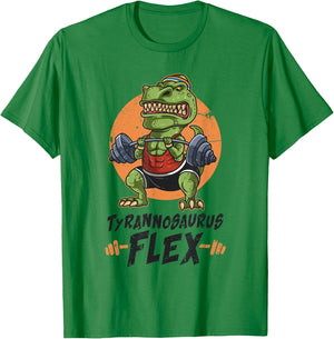 T-Rex Weightlifting Tyrannosaurus Flex Workout Dino Gym Gift T-Shirt - T-Shirt | Irish Green
