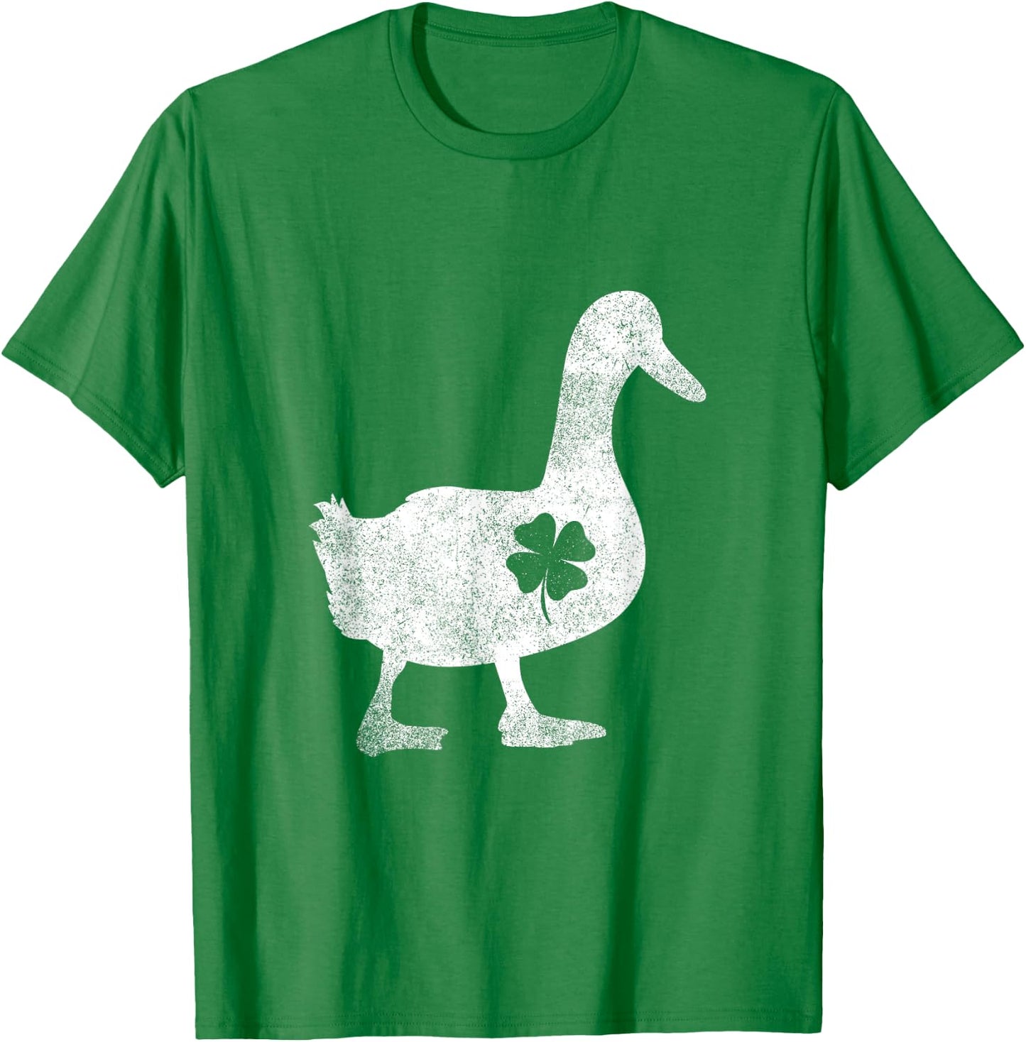 Duck Silhouette Lucky Shamrock St. Patrick's Day T-Shirt - T-Shirt | Irish Green