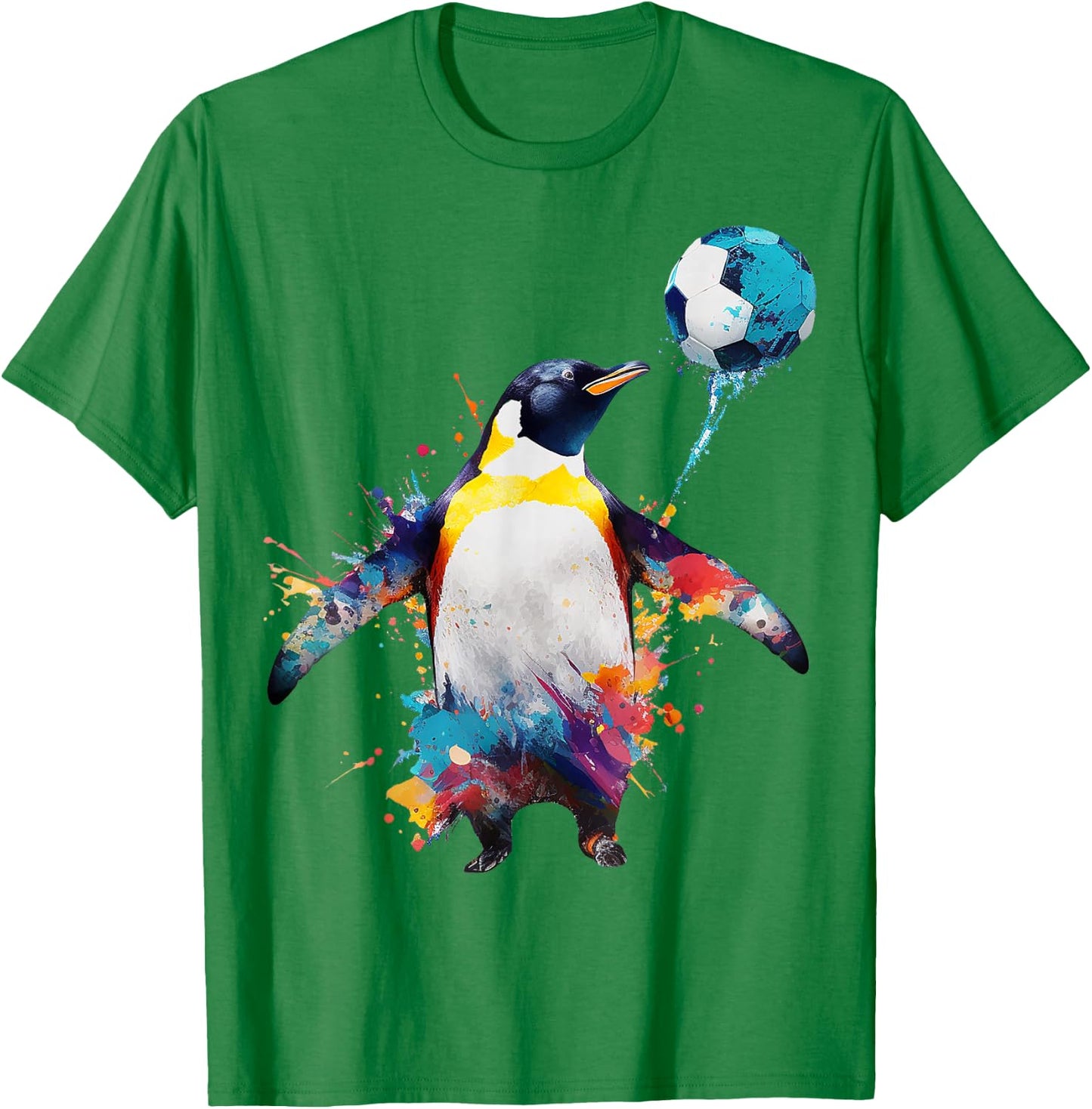 Penguin colourful animal print art animal lovers penguin T-Shirt - T-Shirt | Irish Green