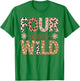 Four Ever Wild Birthday Leopard Floral Girl T-Shirt - T-Shirt | Irish Green