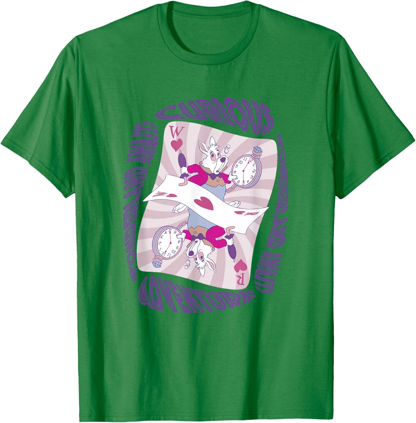 Disney Alice In Wonderland Adventure Awaits White Rabbit T-Shirt - T-Shirt | Irish Green