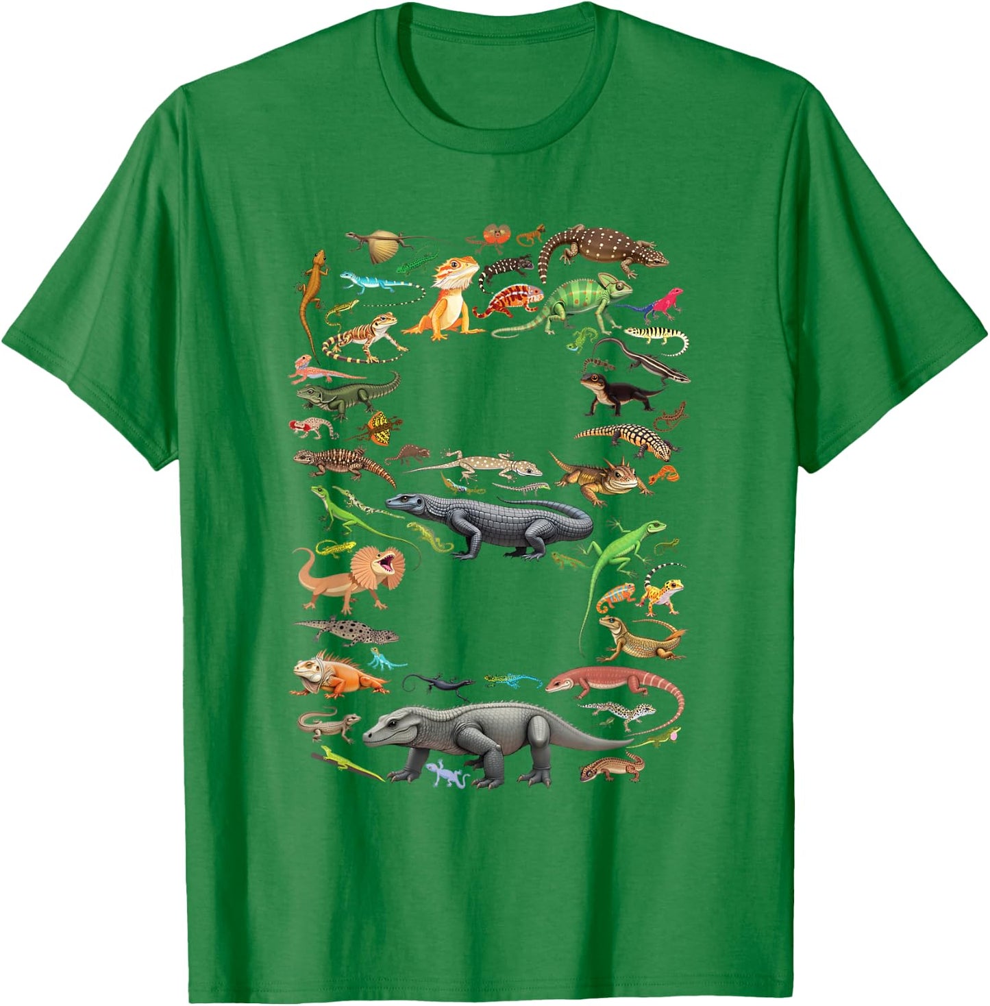 8 Years Old 8th Birthday Lizards Reptiles Figures Number T-Shirt - T-Shirt | Irish Green