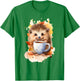 Hedgehog with coffee watercolor style T-Shirt - T-Shirt | Irish Green