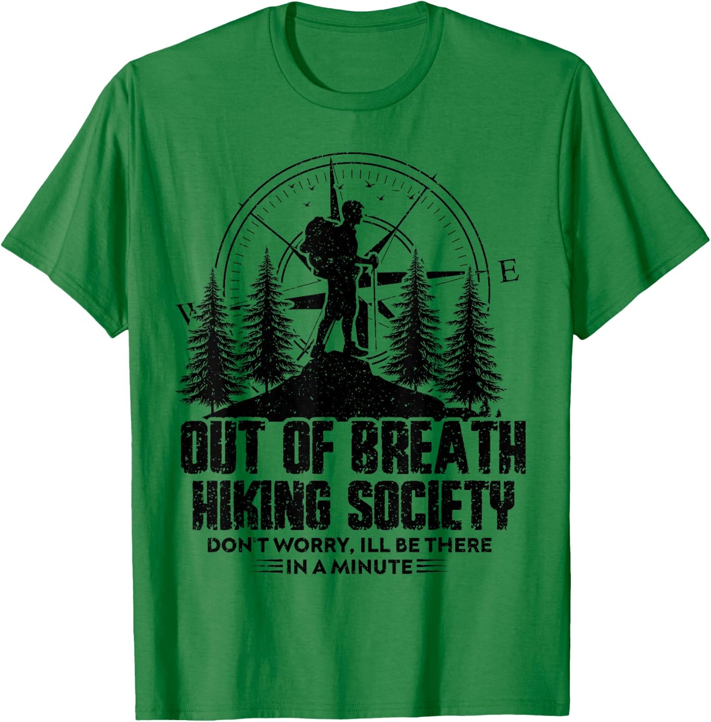 Out Of Breath Hiking Society Hiking Nature Lover T-Shirt - T-Shirt | Irish Green