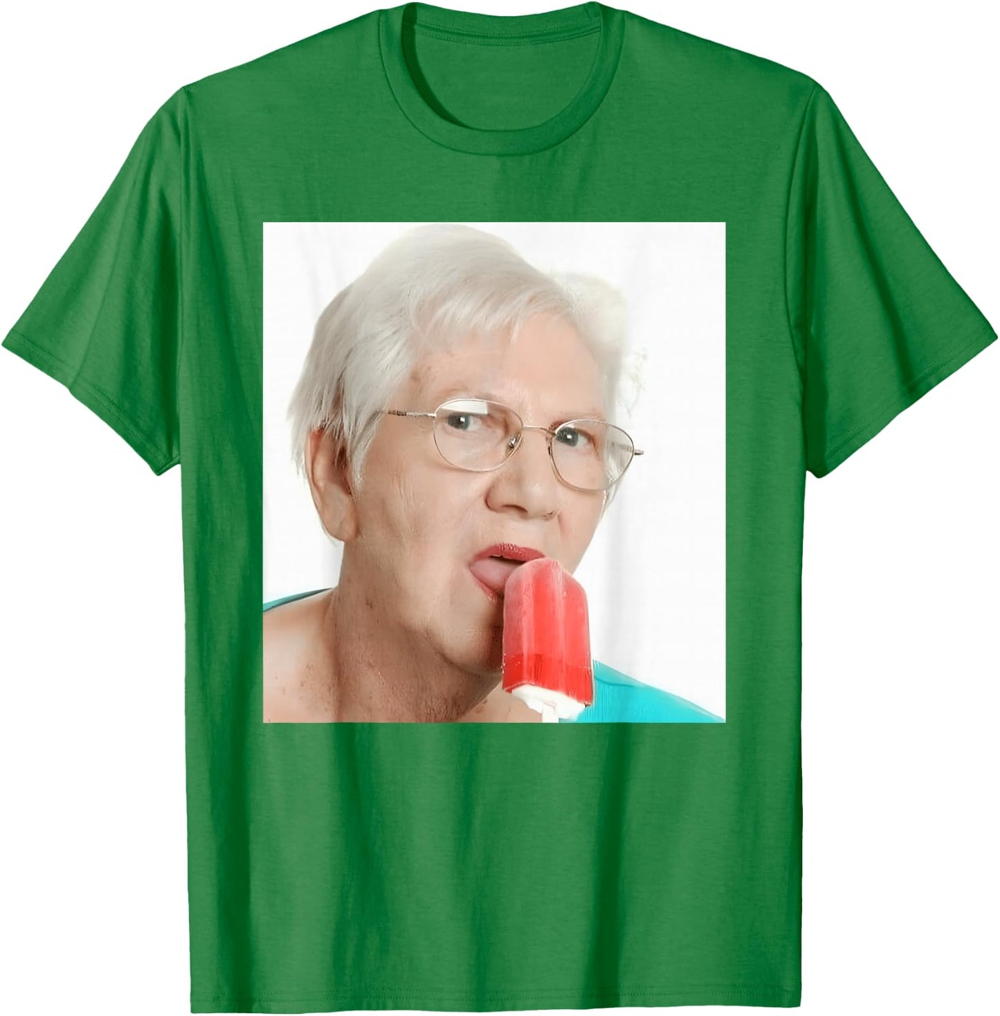 GRANDMA JUST LICK IT. grandma licks ice meme lovers ice summer , white, S T-Shirt - T-Shirt | Irish Green