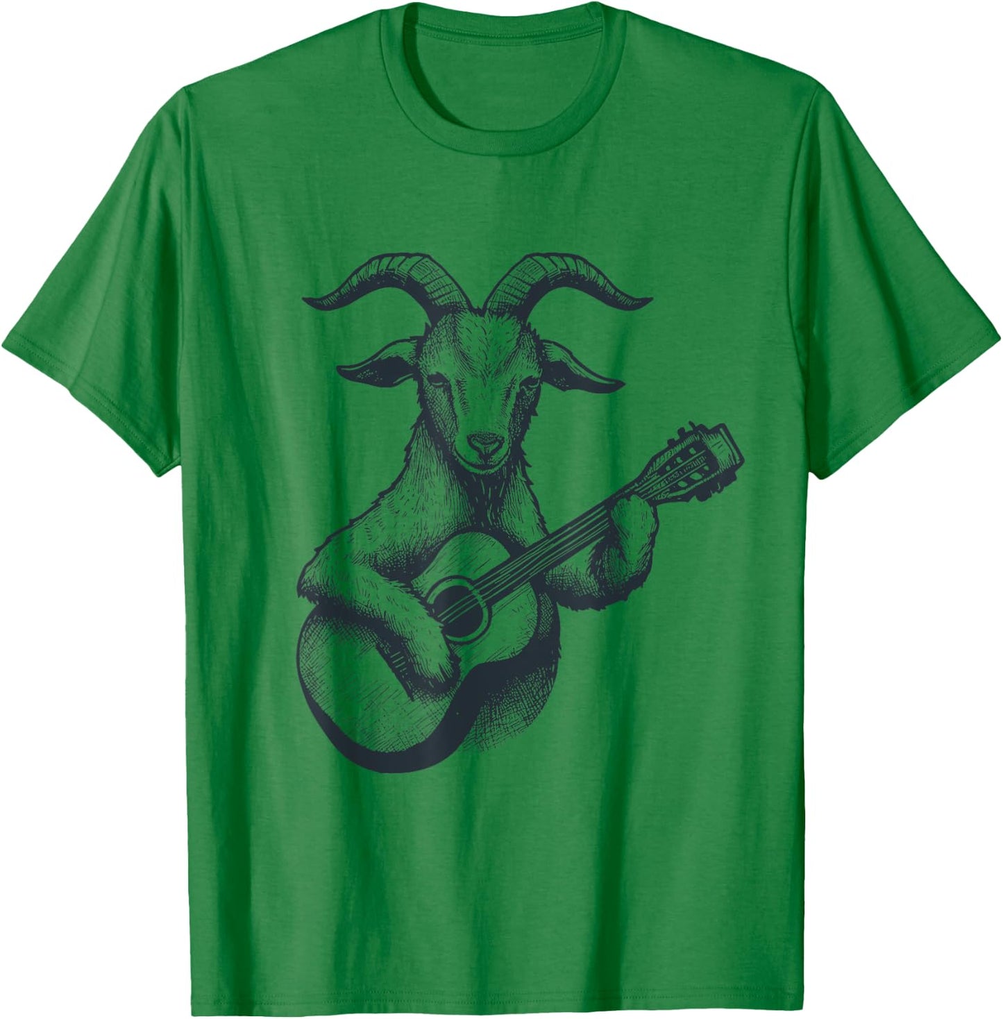 Goat Playing Guitar Goat Musician Guitarist Funny Vintage T-Shirt - T-Shirt | Irish Green