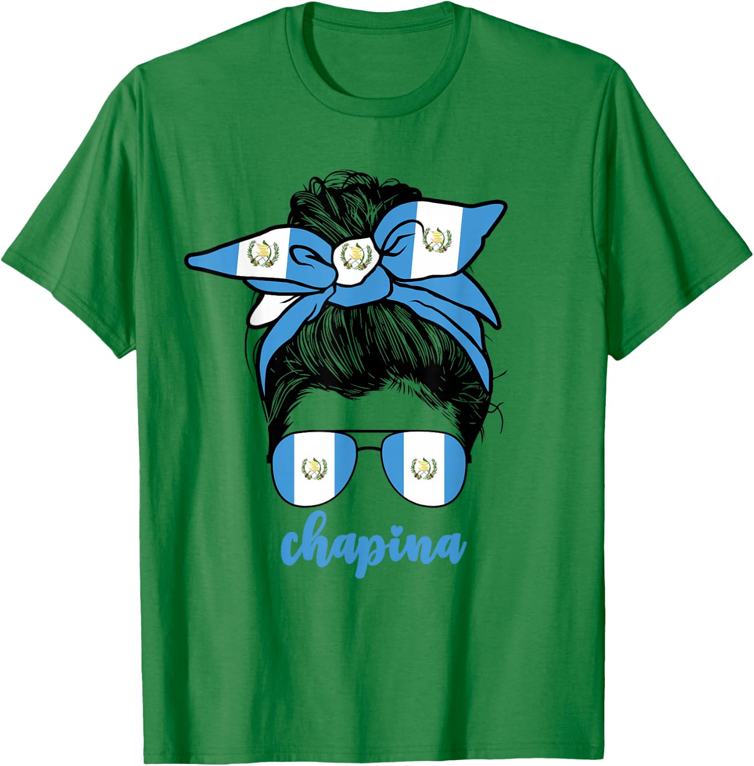 Chapina Guatemalan Women Girls Guatemala Flag Girl Woman T-Shirt - T-Shirt | Irish Green