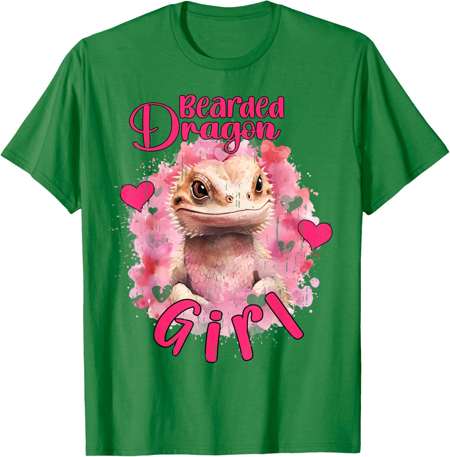 Bearded Dragon Girl Cute Pet Lizard Pink Girls Reptile Theme T-Shirt - T-Shirt | Irish Green