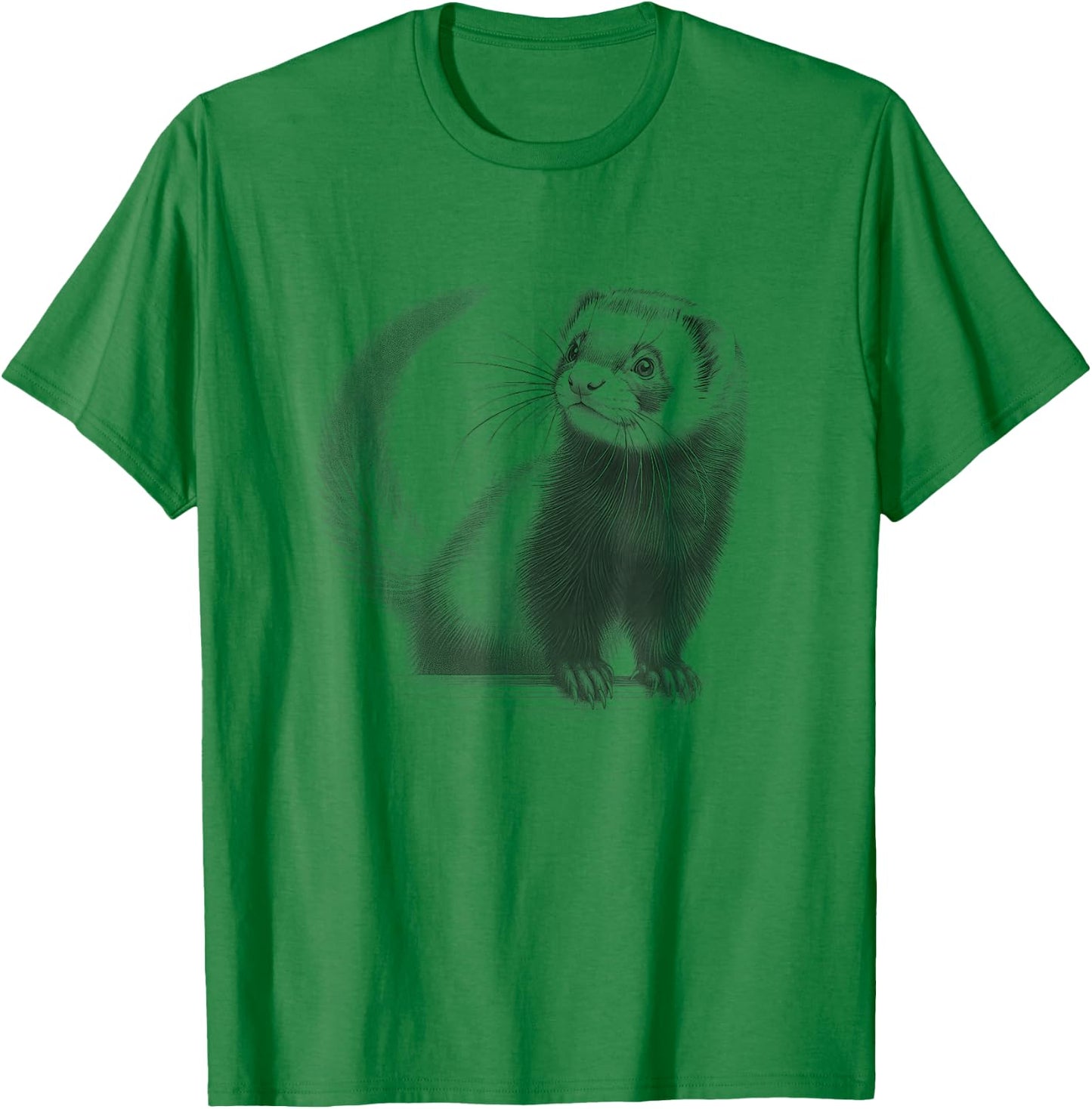 Vintage Ferret Drawing Art Design T-Shirt - T-Shirt | Irish Green
