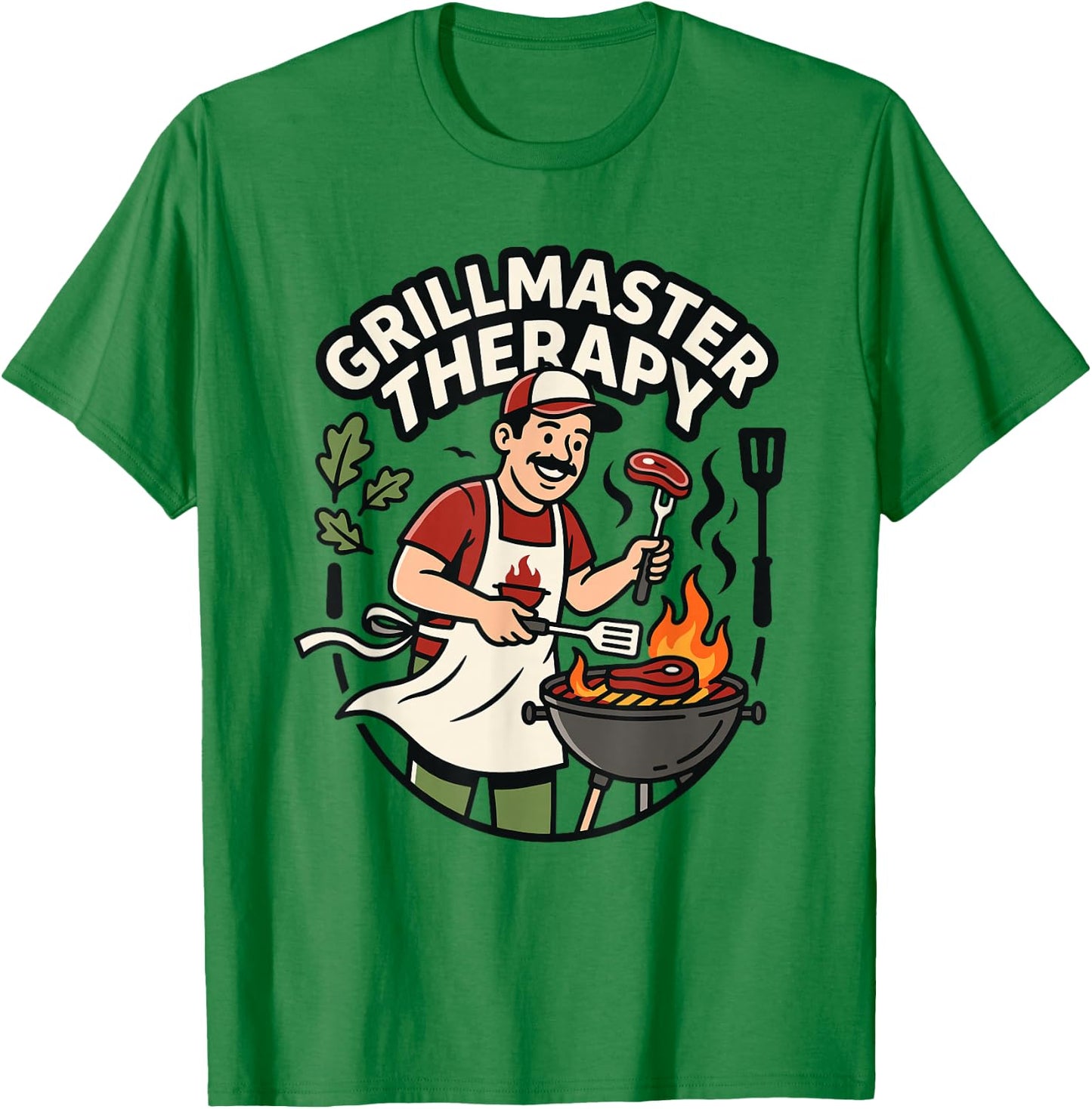 Grillmaster Therapy Grilling Humor BBQ Dad Quot T-Shirt - T-Shirt | Irish Green