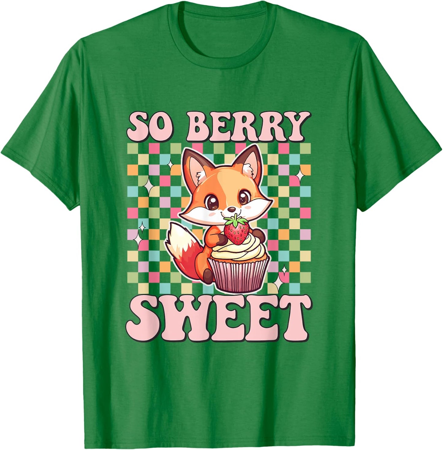 Fox eating Strawberry Cupcake Toddler Girl Foxes Muffin T-Shirt - T-Shirt | Irish Green
