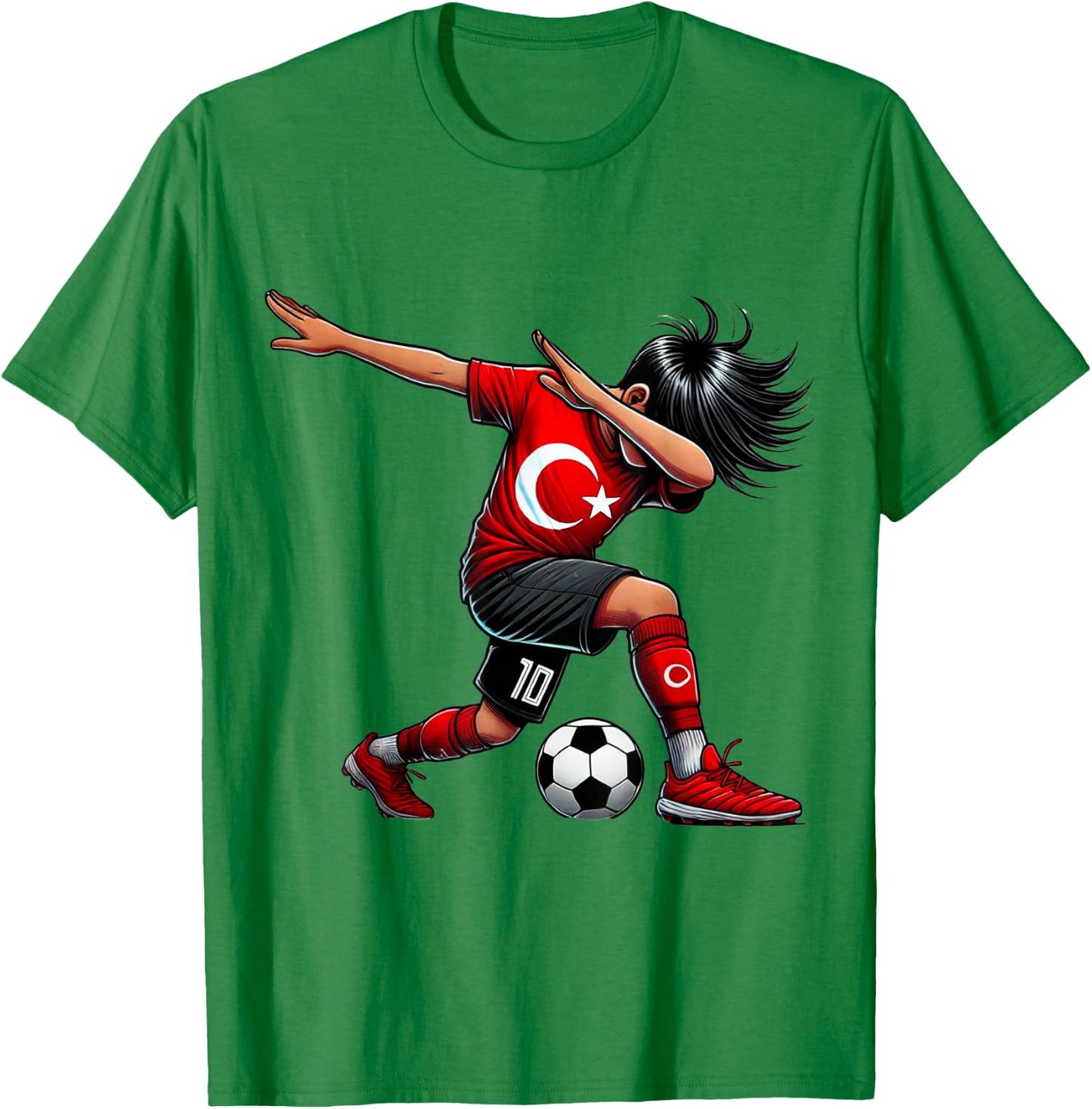Türkei Fußballspieler Kind Trikot Flagge Fußballfan T-Shirt - T-Shirt | Irish Green