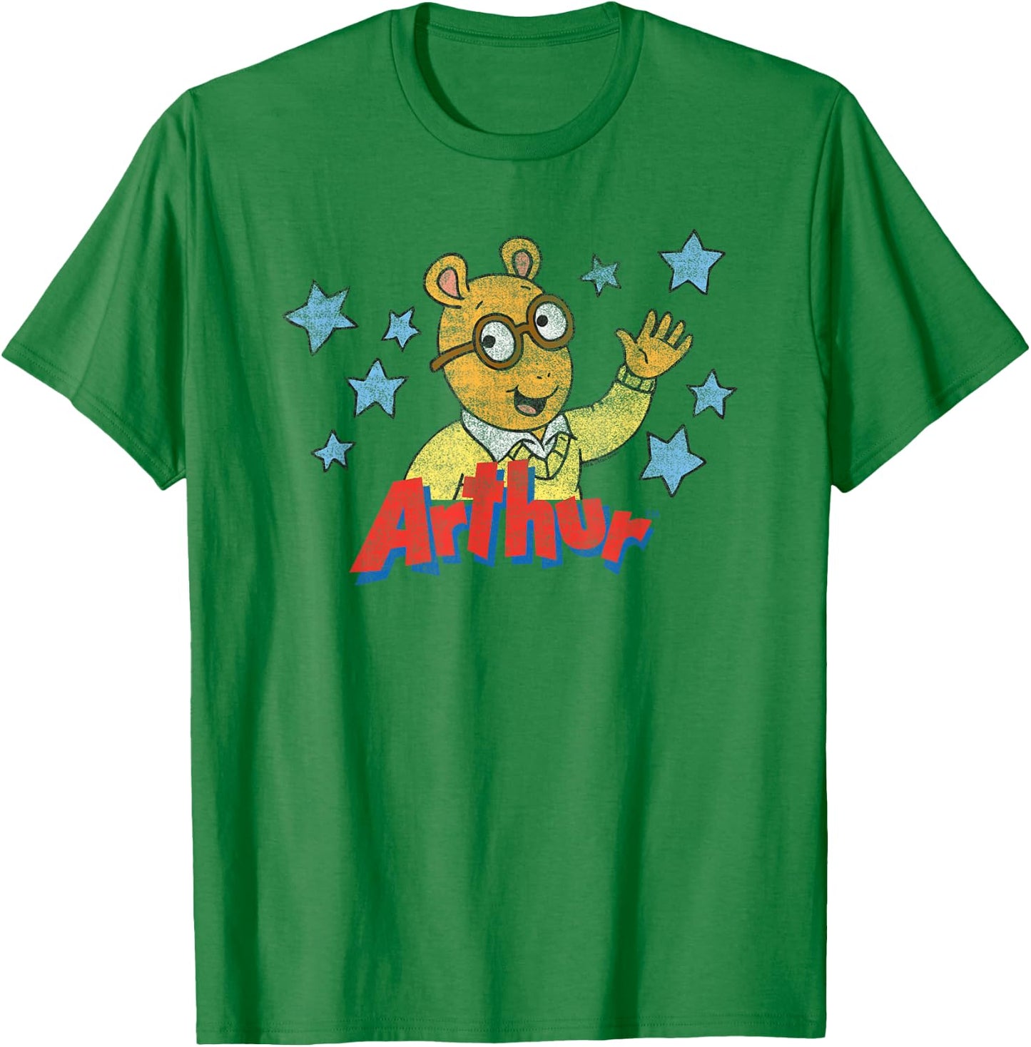 Arthur Distressed Arthur With Logo & Stars T-Shirt - T-Shirt | Irish Green