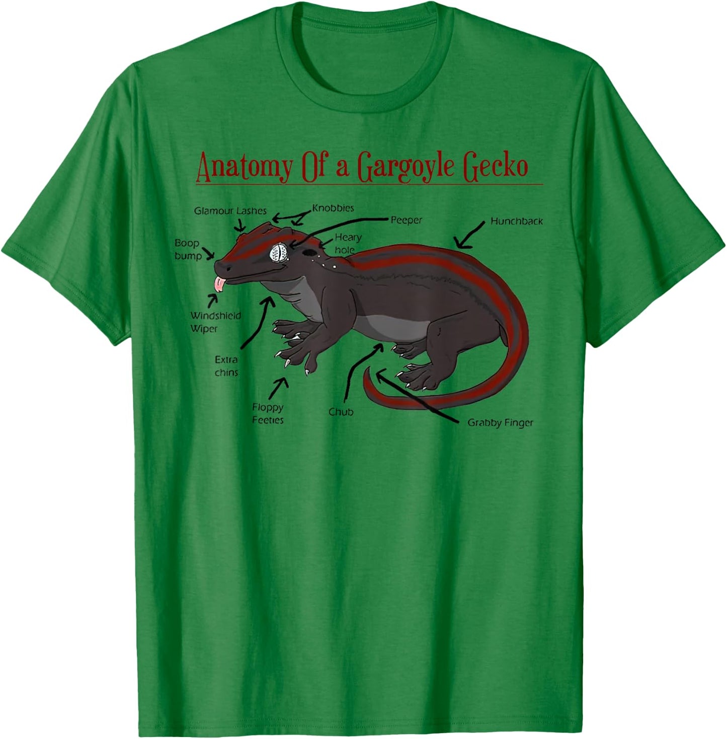 Anatomy of a Gargoyle Gecko T-Shirt - T-Shirt | Irish Green