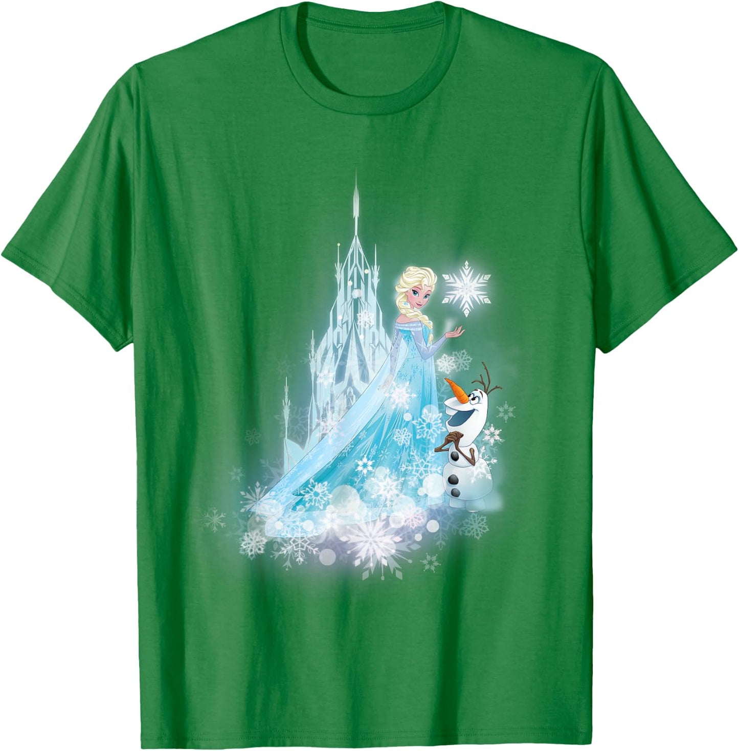 Frozen Elsa And Olaf Winter Magic T-Shirt - T-Shirt | Irish Green