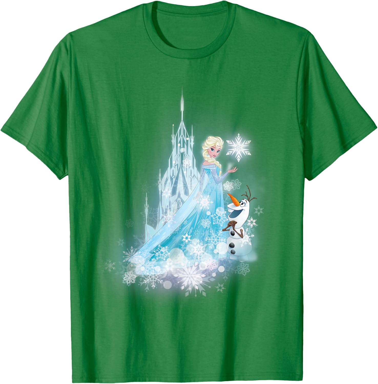 Frozen Elsa And Olaf Winter Magic T-Shirt - T-Shirt | Irish Green