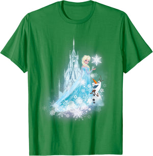 Frozen Elsa And Olaf Winter Magic T-Shirt - T-Shirt | Irish Green