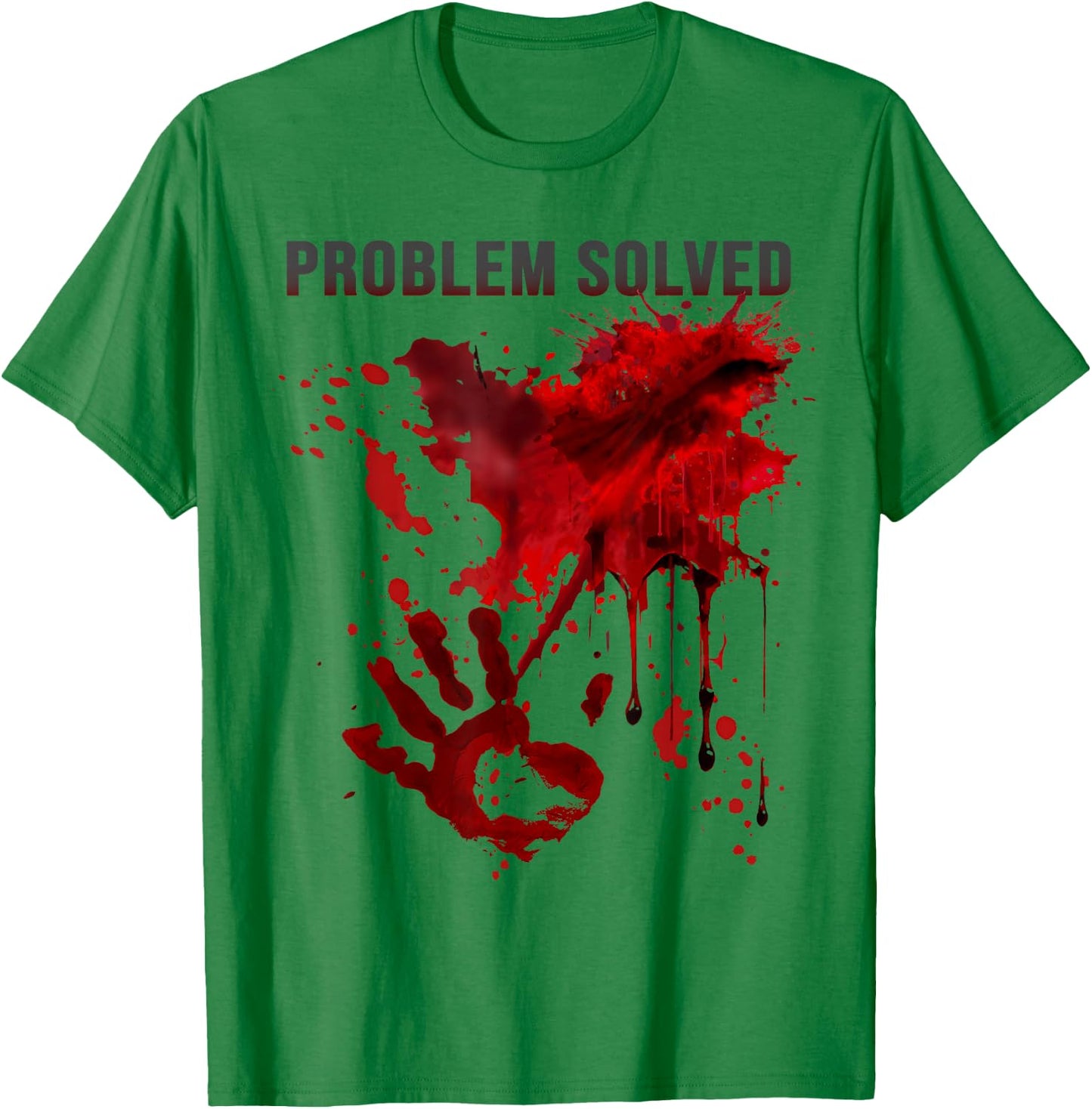Problem Solved: Bloody Shirt Stained with Blood, Blood Splash , white, S T-Shirt - T-Shirt | Irish Green