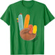 Thanksful Peace Sign Turkey Hand Cool Thanksgiving Men Women T-Shirt - T-Shirt | Irish Green