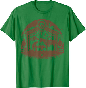 Praying Cowboy Christmas Nativity Christian Western Country T-Shirt - T-Shirt | Irish Green