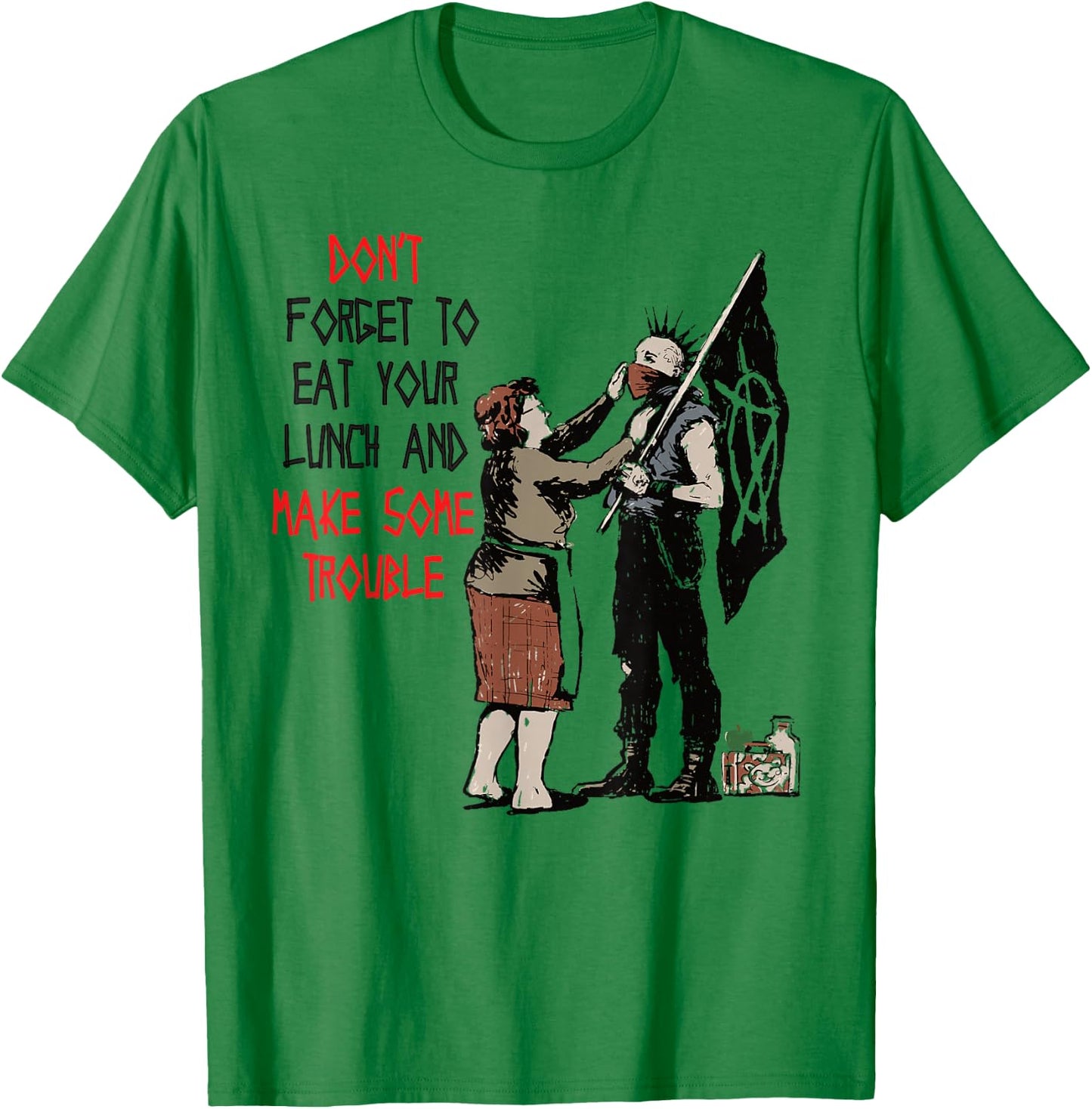 Punk Rebel Revolution Costume Anarchy Flag Sign Symbol Punk T-Shirt - T-Shirt | Irish Green