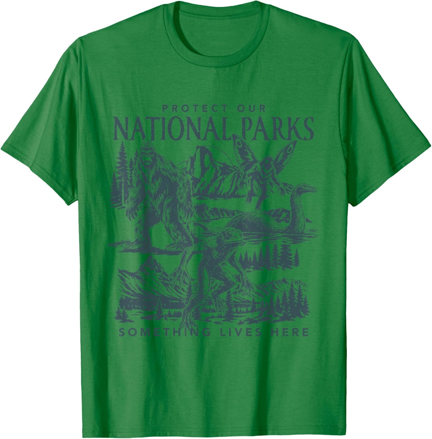 Protect Our National Parks Cryptid T-Shirt - T-Shirt | Irish Green