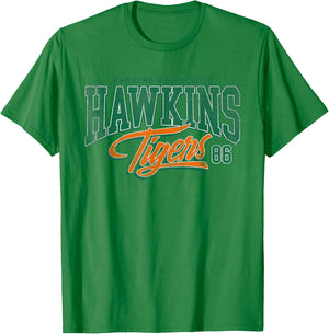 Stranger Things Hawkins Tigers 86 T-Shirt - T-Shirt | Irish Green