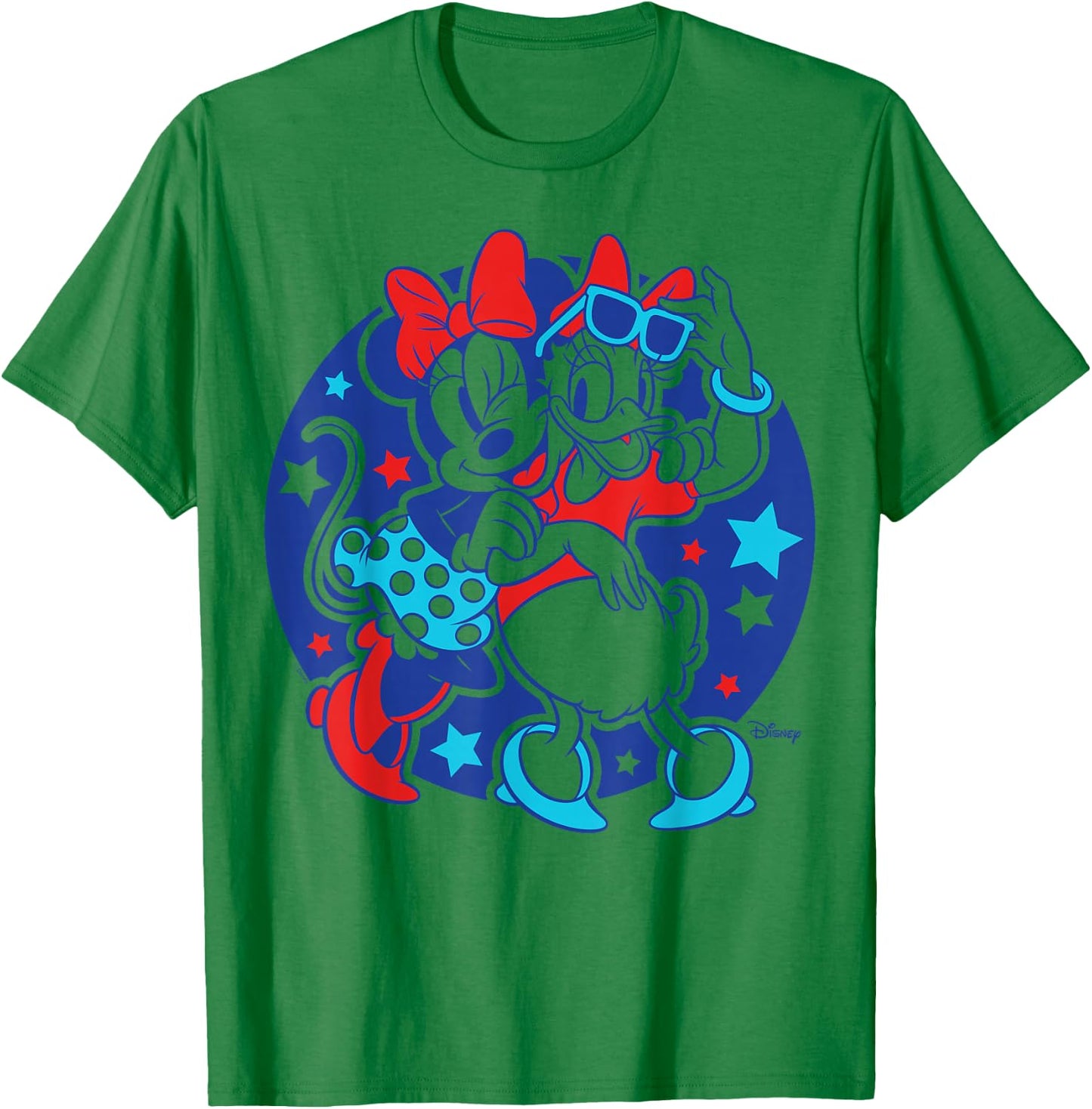 Minnie Mouse And Daisy Duck - Americana Red White And Blue T-Shirt - T-Shirt | Irish Green