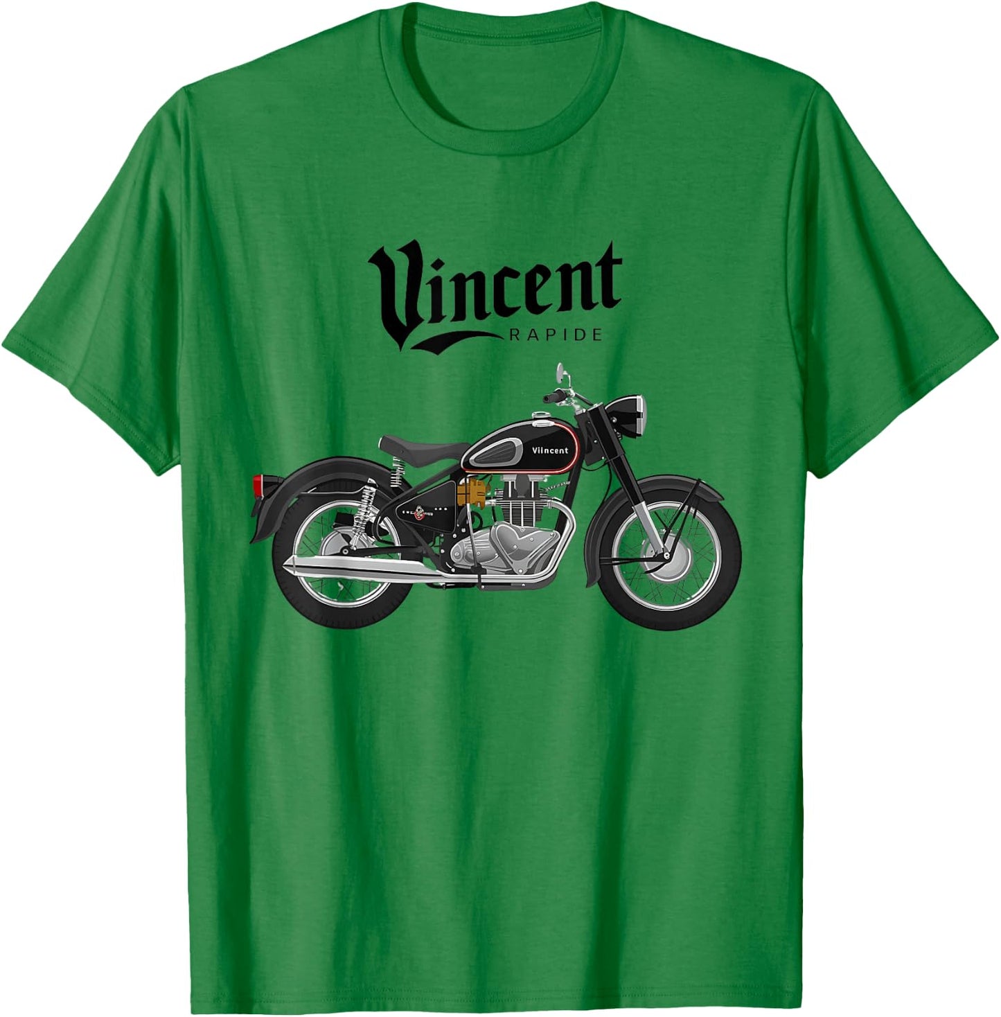 Vincent Rapide Vintage Motorcycle Graphic T Shirt, white, S T-Shirt - T-Shirt | Irish Green