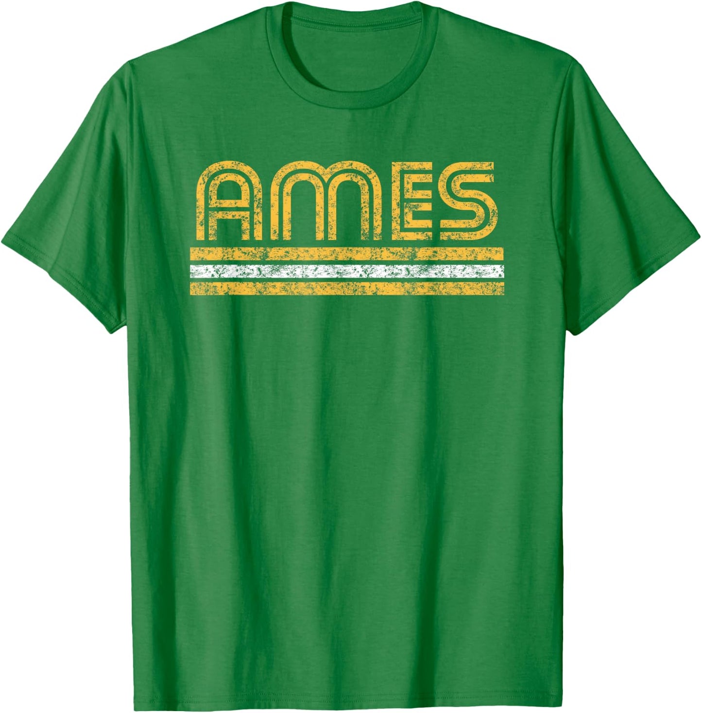 Ames Iowa Retro Vintage Curve T-Shirt - T-Shirt | Irish Green