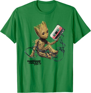 Guardians Of The Galaxy Vol2 Groot Tape , White T-Shirt - T-Shirt | Irish Green