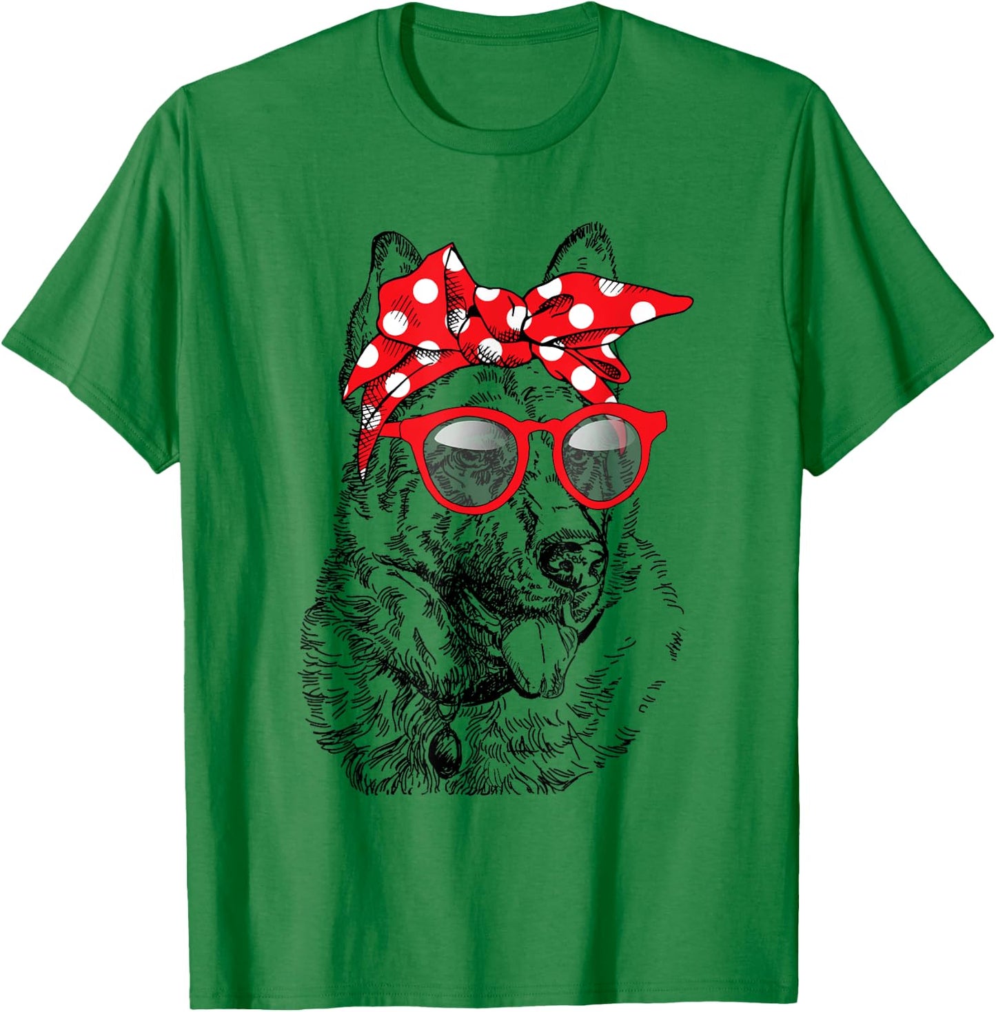 German Shepherd Dog Mom Bandana Sunglasses Mother's Day T-Shirt - T-Shirt | Irish Green