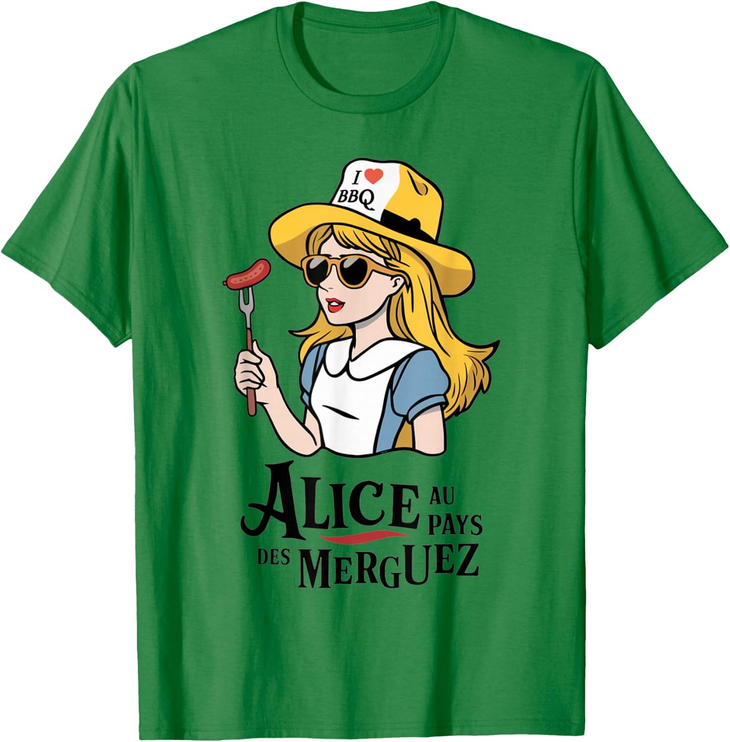 Alice in Merguez Country Accessory for Barbecue Fans , white, S T-Shirt - T-Shirt | Irish Green