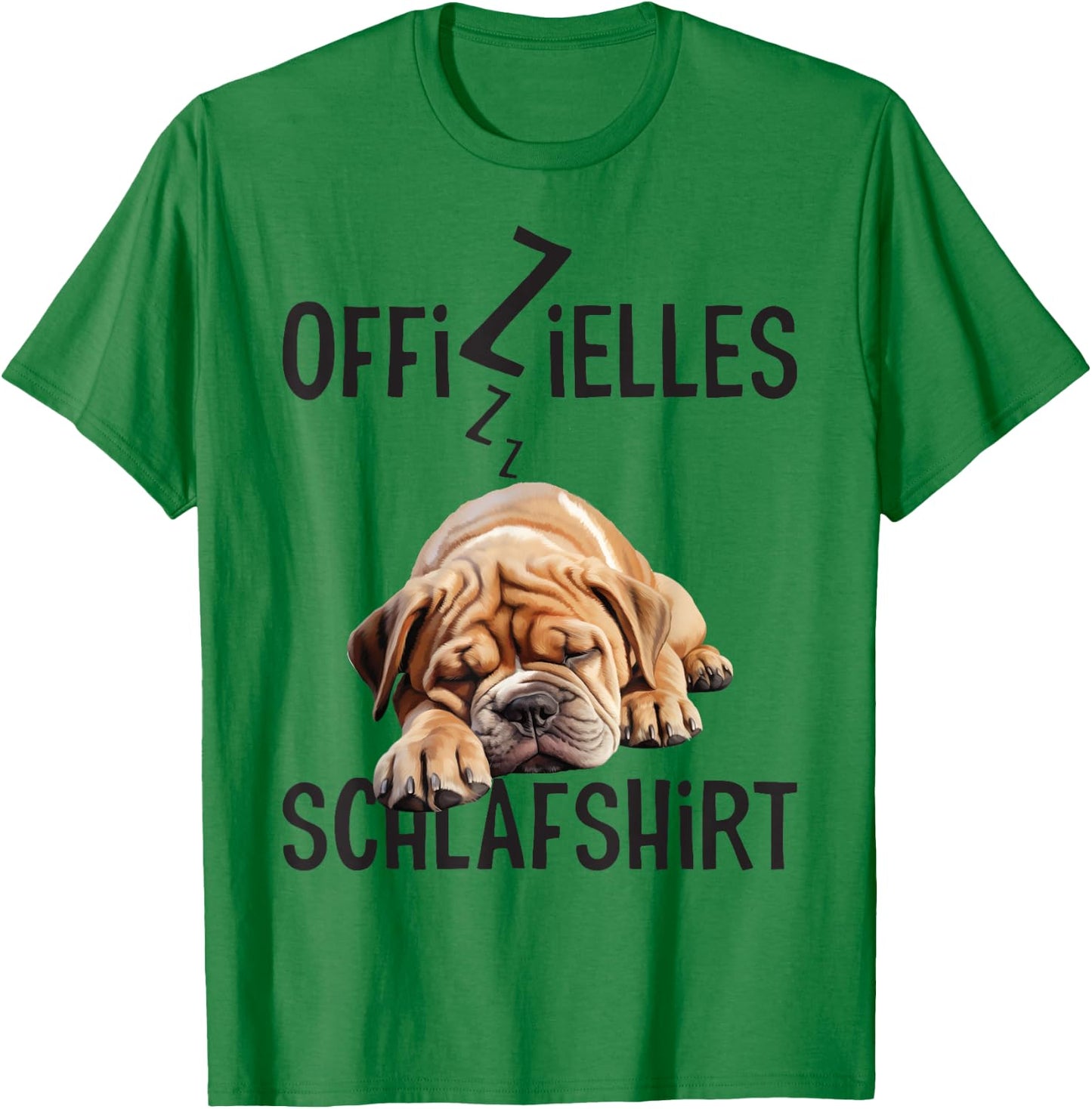 Englische Bulldogge Offizielles Schlafshirt Mit Hund Lustig T-Shirt - T-Shirt | Irish Green