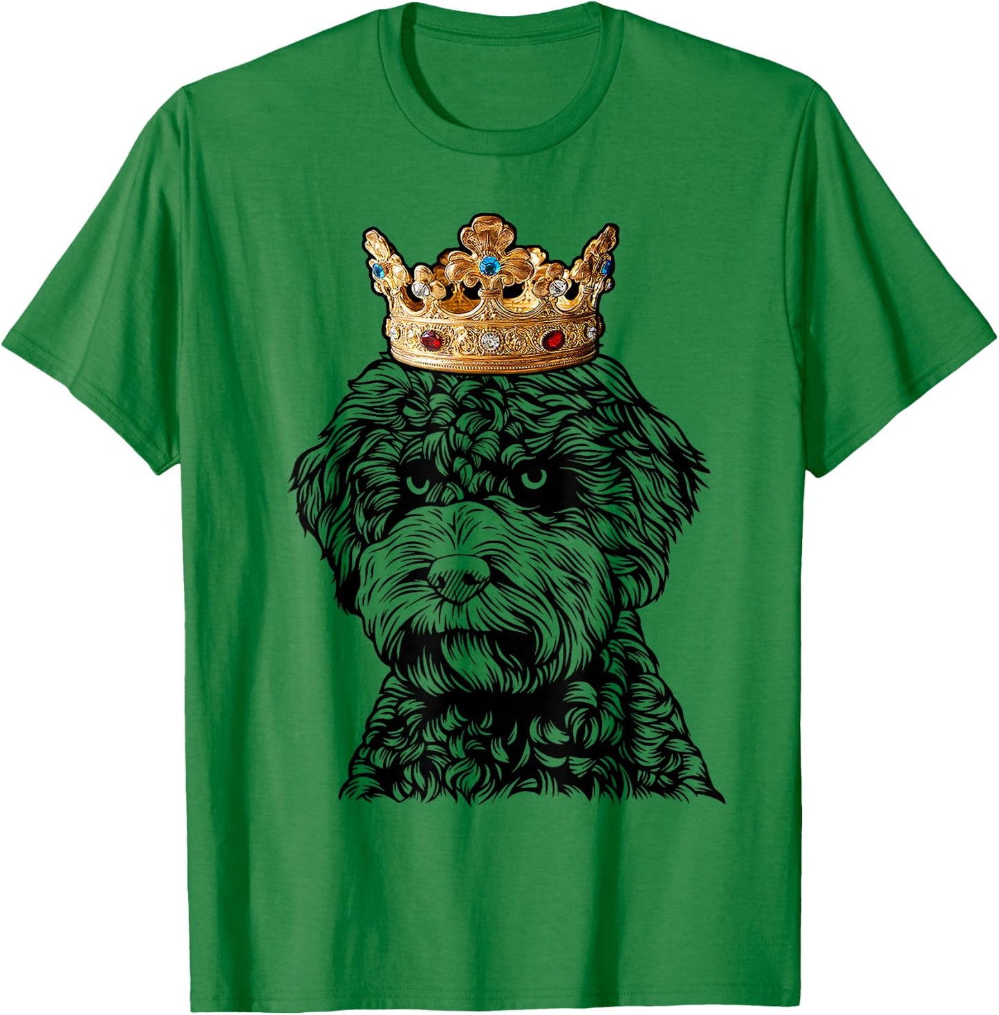 Lagotto Romagnolo Dog Wearing Crown T-Shirt - T-Shirt | Irish Green