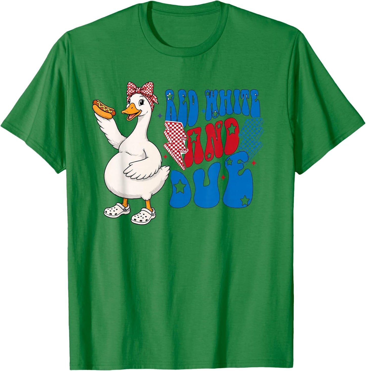 Red White, and Due Goose Pregnant 4th July Baby Reveal T-Shirt - T-Shirt | Irish Green