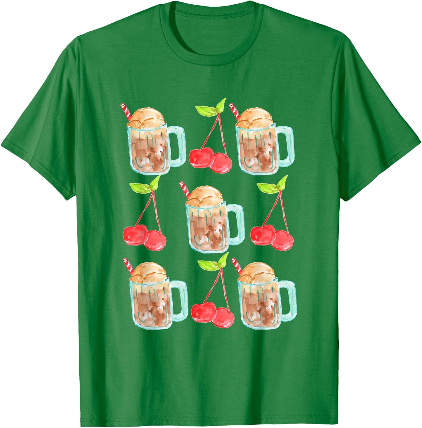 Root beer float cherry Rootbeer rebel floats aesthetic T-Shirt - T-Shirt | Irish Green